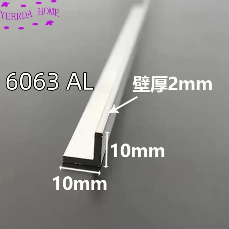 10x10mm 10x20 10x30 10x40mm Right Angle aluminum L-shaped 6063 AL aluminum alloy Aluminum edging triangle profile