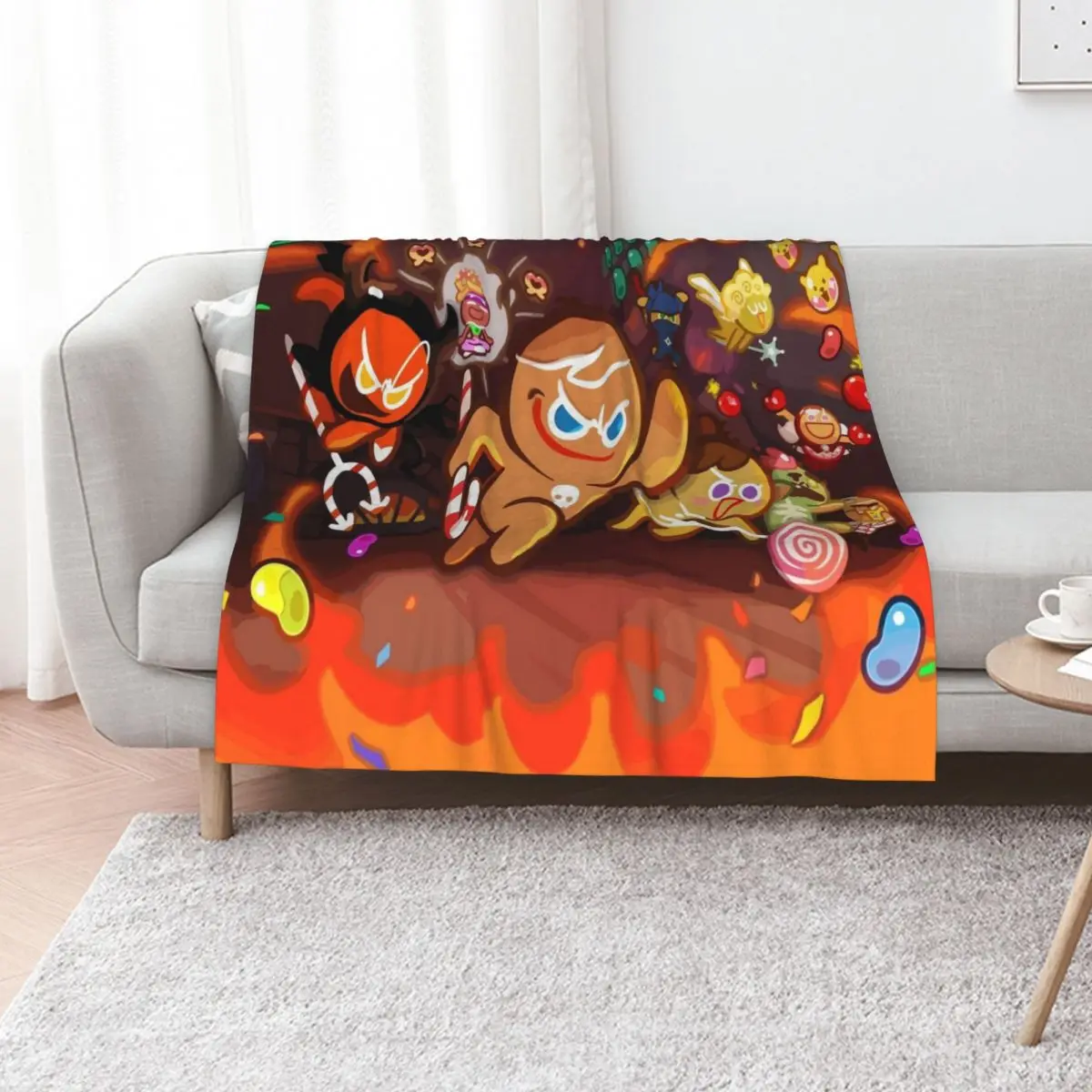 Manta de personaje de Gingerbrave de Cookie Run Kingdom, ropa de cama peluda para invierno, mantas térmicas cálidas para sofás.