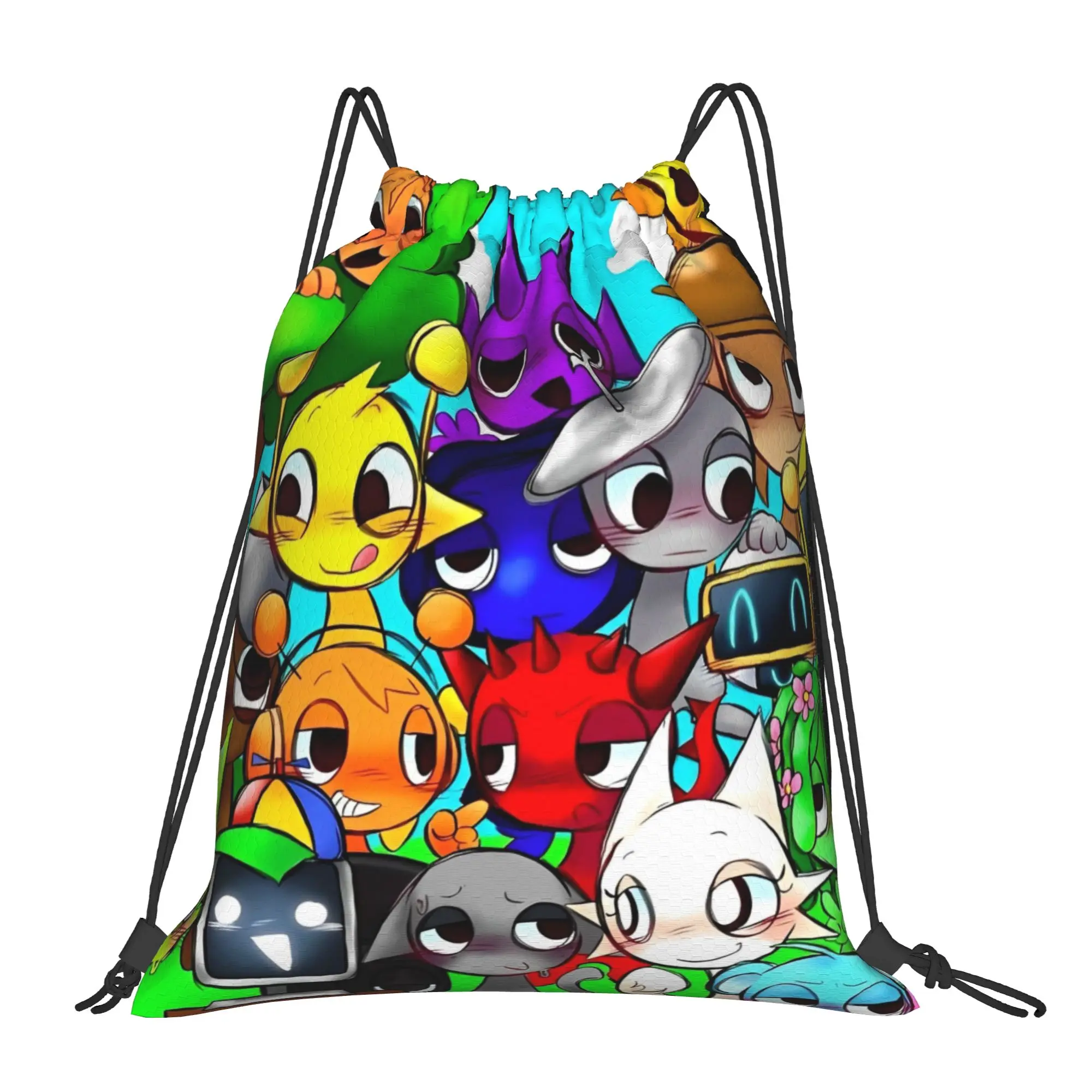 Sprunki Drawstring Backpack Sports Gym Bag Water Resistant Cartoon Game  String Sackpack for Running 36cm (W) x 43cm (H)