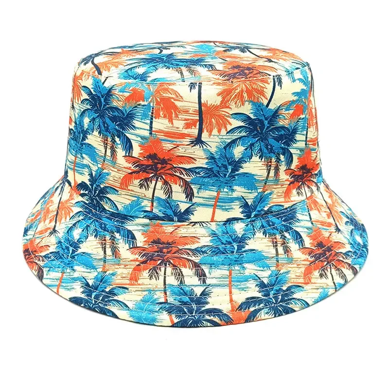 

Spring and Summer Polyester Print Bucket Hat Fisherman Hat Outdoor Travel Hat Sun Cap Hats for Men and Women 202