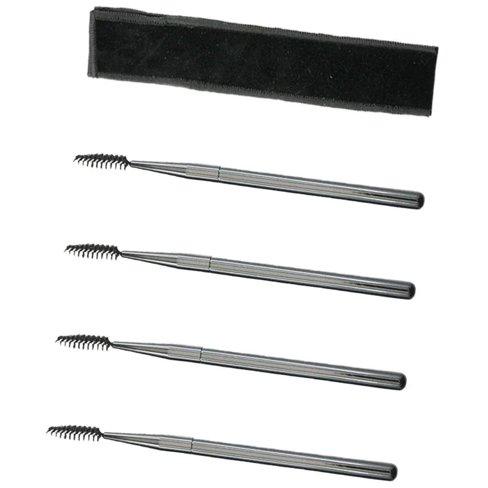 

4Pcs Eyelash Brushes Micro Lash Combs for Eyebrow and Mascara Application Portable Storage Pouch Included Lightweight Easy to