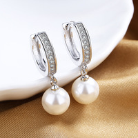 2024 Pearl Earrings Genuine Natural Freshwater Pearl 925 Sterling Silver Earrings Pearl Jewelry For Wamen Wedding Gift