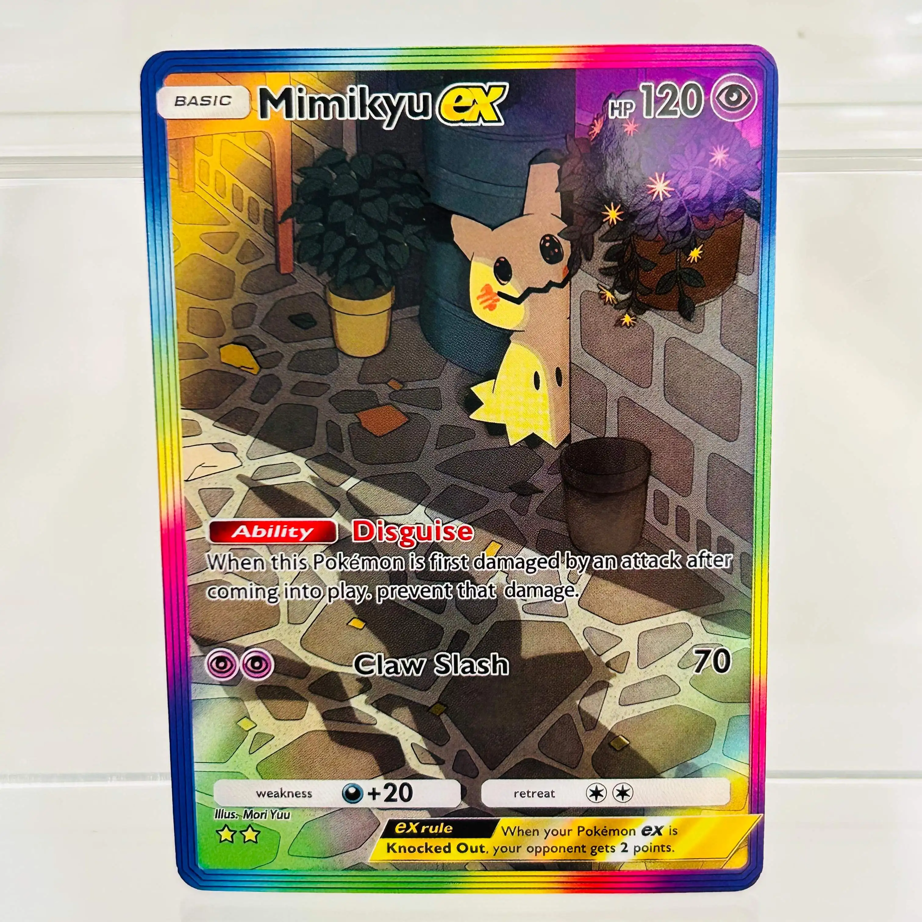 

Pokemon English Mimikyu ex DIY Holographic Foil Card, Perfect Condition Premium Anime Collection Card