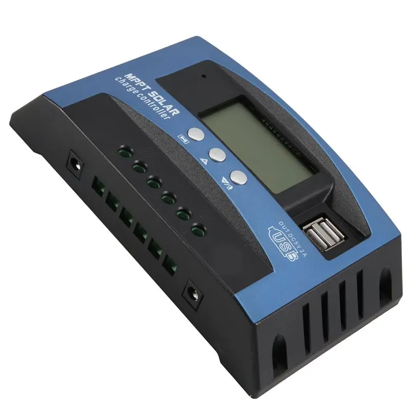 A7THK-3X 100A MPPT Solar Charge Controller Dual USB LCD Display 12V 24V Auto Solar Cell Panel Regulator With Load