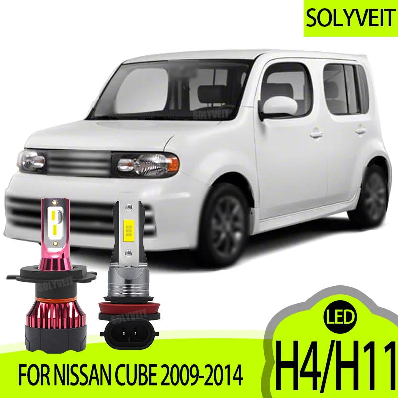 

High Power LED H4 Headlight Bulbs Dual Beam H11 H9 H8 Foglamp Auto Lamp 6000k FOR Nissan Cube 2009 2010 2011 2012 2013 2014