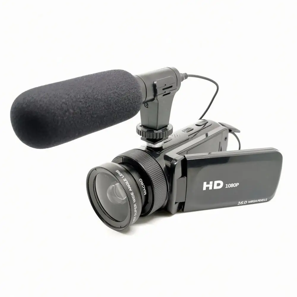 HD 1080P Video Camera With Microphone Camcorder 16X Digital Zoom 2.4 inch Display 16 Million Home Camcorder Video Recorder