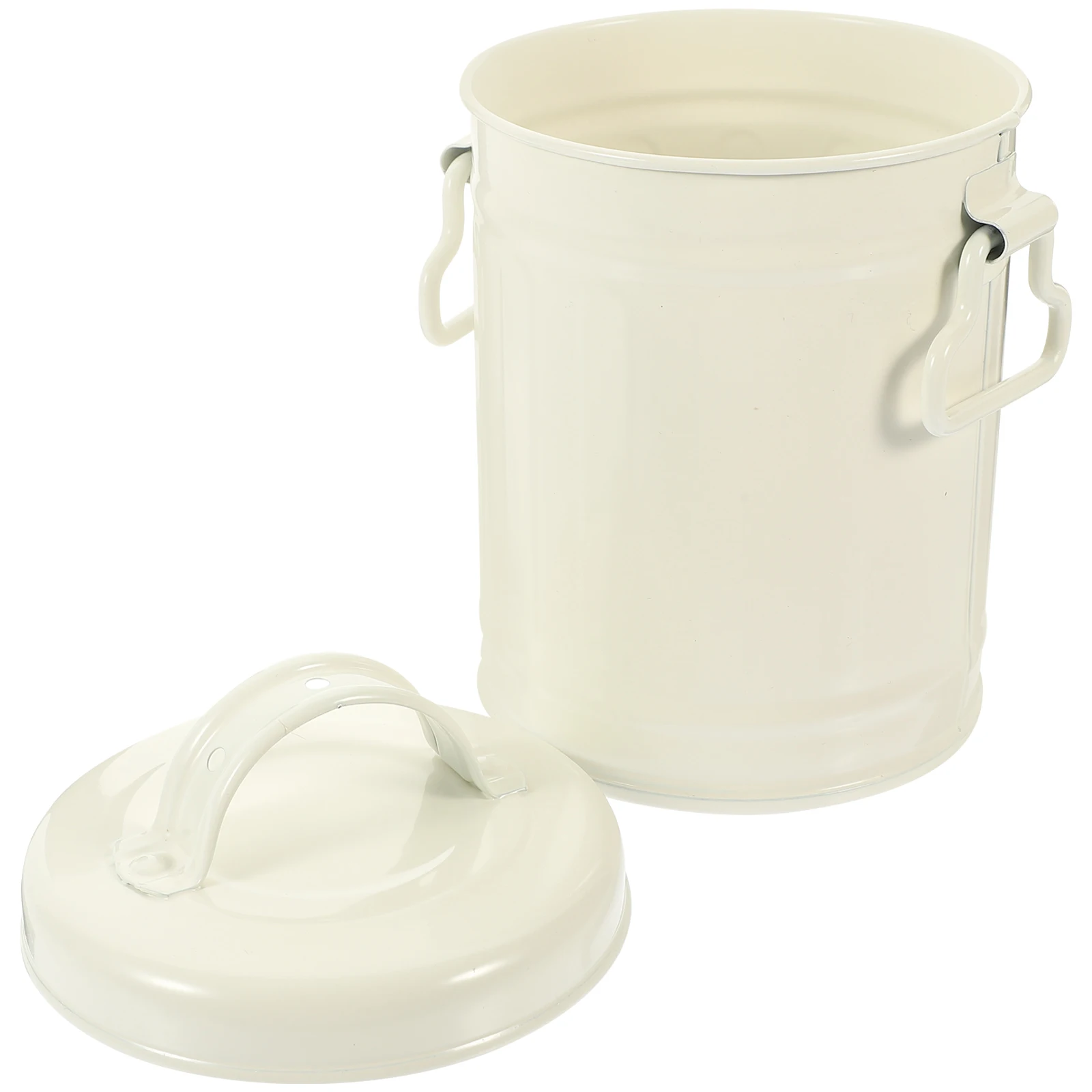 

Mini Trash Can With Lid Desktop Iron Storage Bucket For Pen Holder Makeup Brush Organizer Stationery Sundries Keeper Countertop