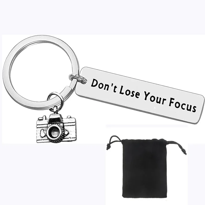 Camera Lovers Keychain Photographer Gift Don't Lose Your Focus Keyring Graduation Birthday Inspirational Gifts