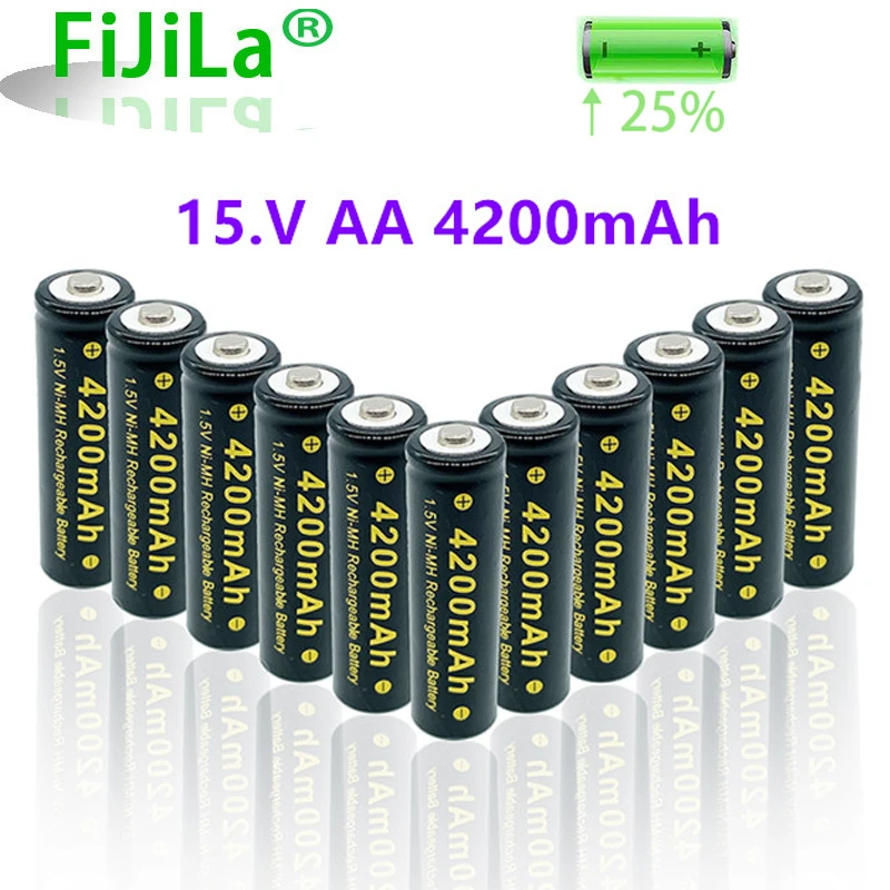 2022 lote 4200mAh AA recarregável 1.5V bateria Alcalina Recarregável batery para diodo emissor de luz de brinquedo mp3