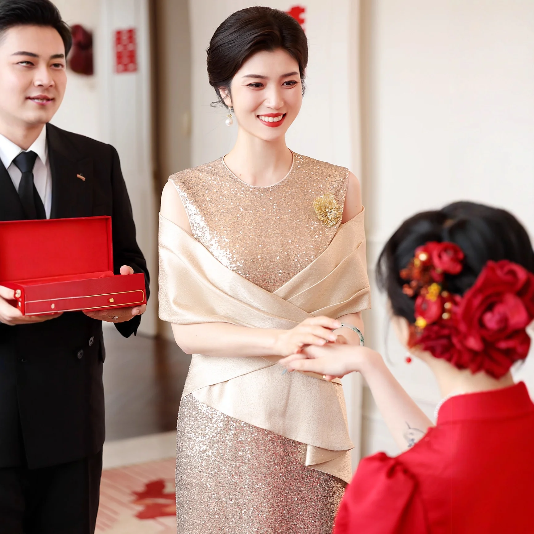 

Ele Mommy Wedding Dr 2025 New High-End Lightweight Luxury Happin Mother Evening Gown Ele Dr Women