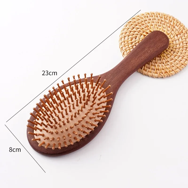 Engraved Name Sandalwood Hair Comb - Medium Bristle, Anti-Static, Massage Dry Hair Care, Elegant Personalized Gift for Women view 6