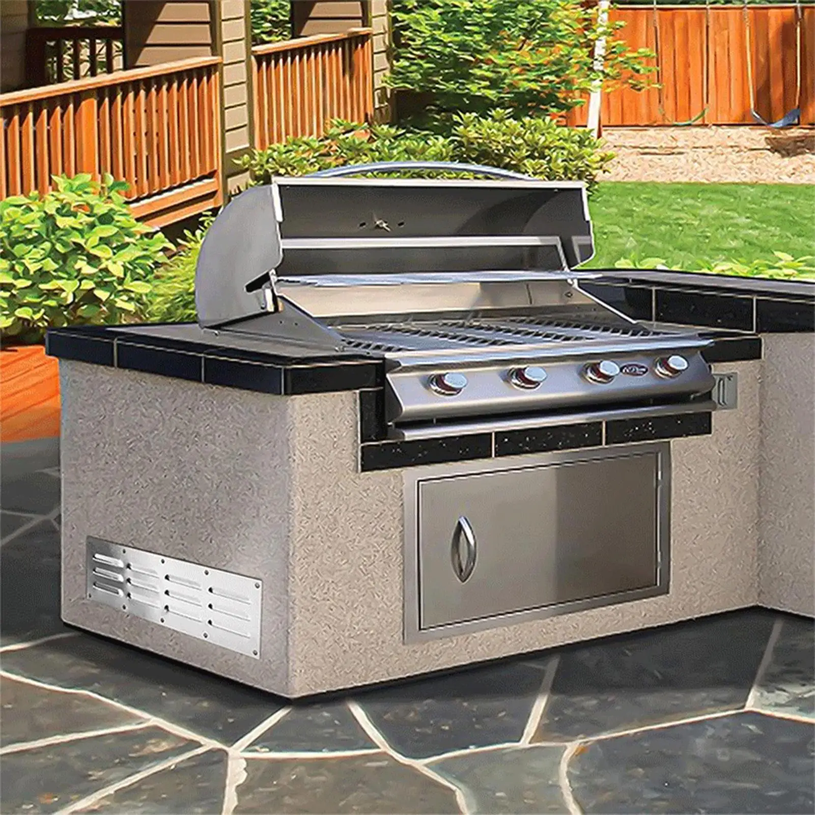 Small Vent Cover Ventilation Grille Stainless Steel Venting Panel For Fire Pit BBQ Barbecue Stove Garden Party Backyard