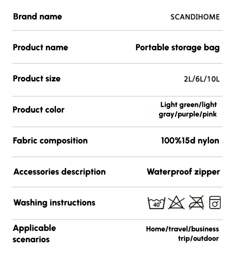 Wasserdichte Reisehandtasche, Aufbewahrungstasche, leichter Kleidungs-Organizer, Reißverschlusstasche für Toilettenartikel, Socken, Unterwäsche, Gepäck – Detail 13