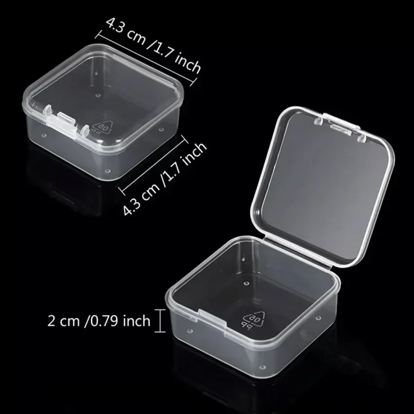 Mini Plastic Box  （no big box） Square Storage Container Case Dustproof Packaging Display Box Packaging for Jewelry Beads Earring