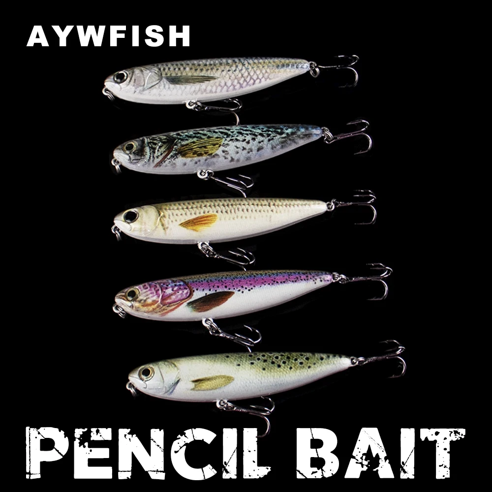 AYWFISH 9CM 11.8G crayon flottant leurre de pêche Wobbler hochet Topwater appât dur marche Spook pour bar perche truite brochet Tackel
