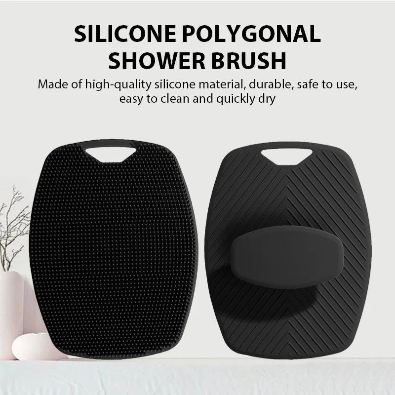 

1PC Massage Scrub Brush Oval Body Cleaning Shower Brush Soft-Bristle Shower Brush Unisex Soft Silicone Shower Brush