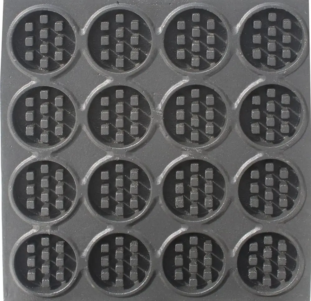 Commercial Electric Mini Round Cake Waffle Maker, Stainless Steel Body with Nonstick Coating Baker Making Machine 16 Holes 110V