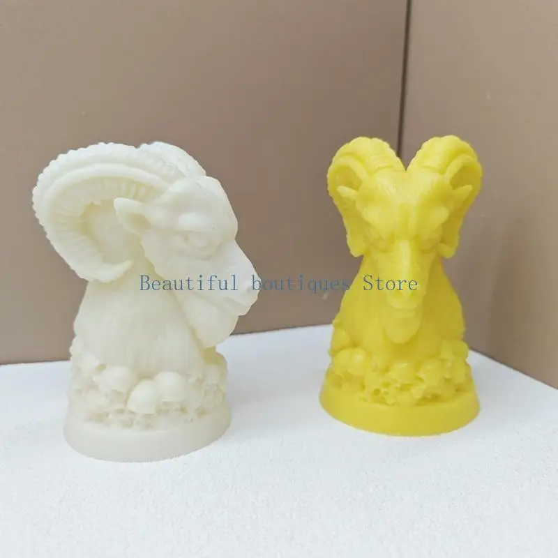 

U4LF Художественная силиконовая форма для свечей в форме черепа козла, подходящая для различных случаев и подарков, модных