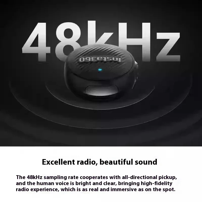 Insta360 X5 Mic Air Transmitter 48khz جودة عالية للحد من الضوضاء التوافق مع التدفق 2 Pro تسجيل مخصص Upport بنقرة واحدة