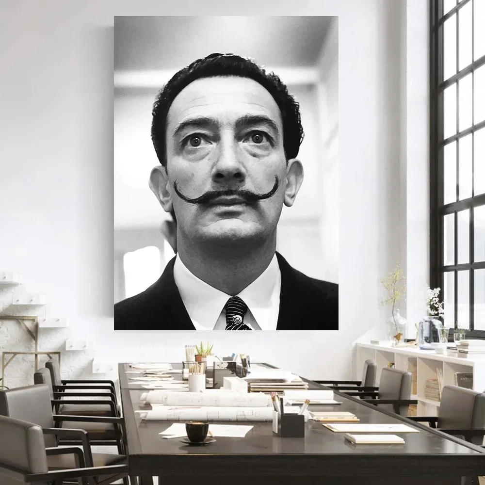 Salvador Dali Funny Portrait Cartoon Inspirational quote Poster Canvas Painting Print Wall Art Picture Living Room Home Decor