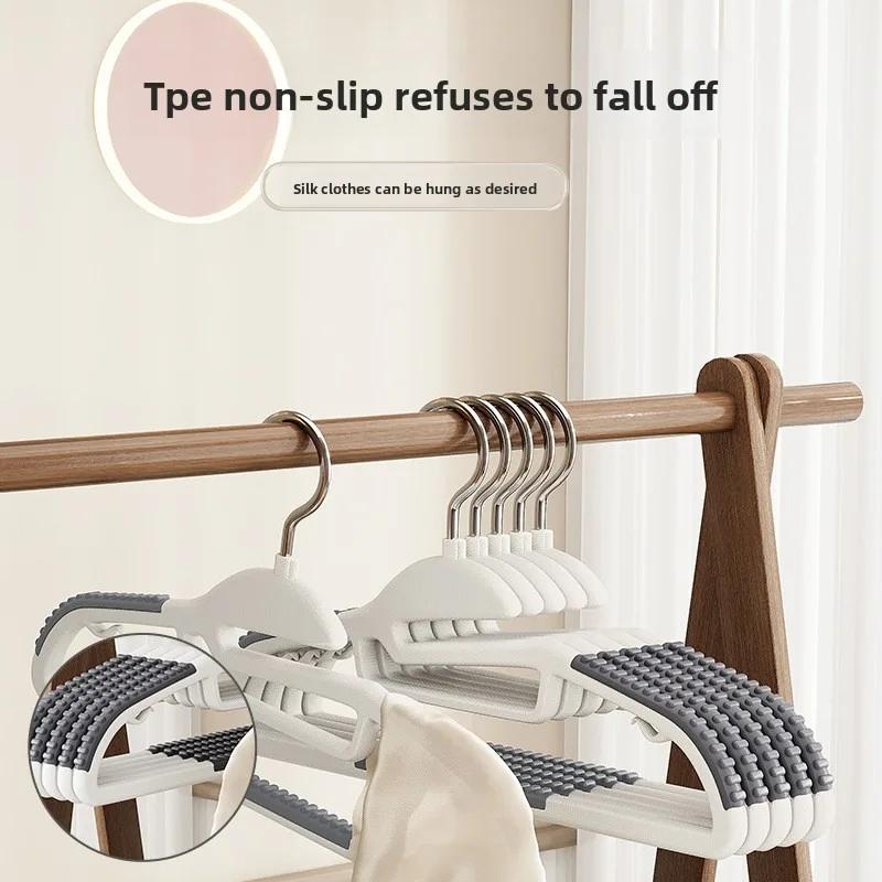 

Double collar clothes hanger, anti slip and traceless plastic clothes hanger, dormitory storage clothes rack