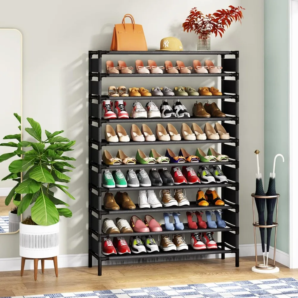 

Upgraded 10 Tiers Shoe Rack, Large Capacity Shoe Shelf, Tall Shoes Organizer for 50 Pairs, Space Saving Shoe Storage shoes rack