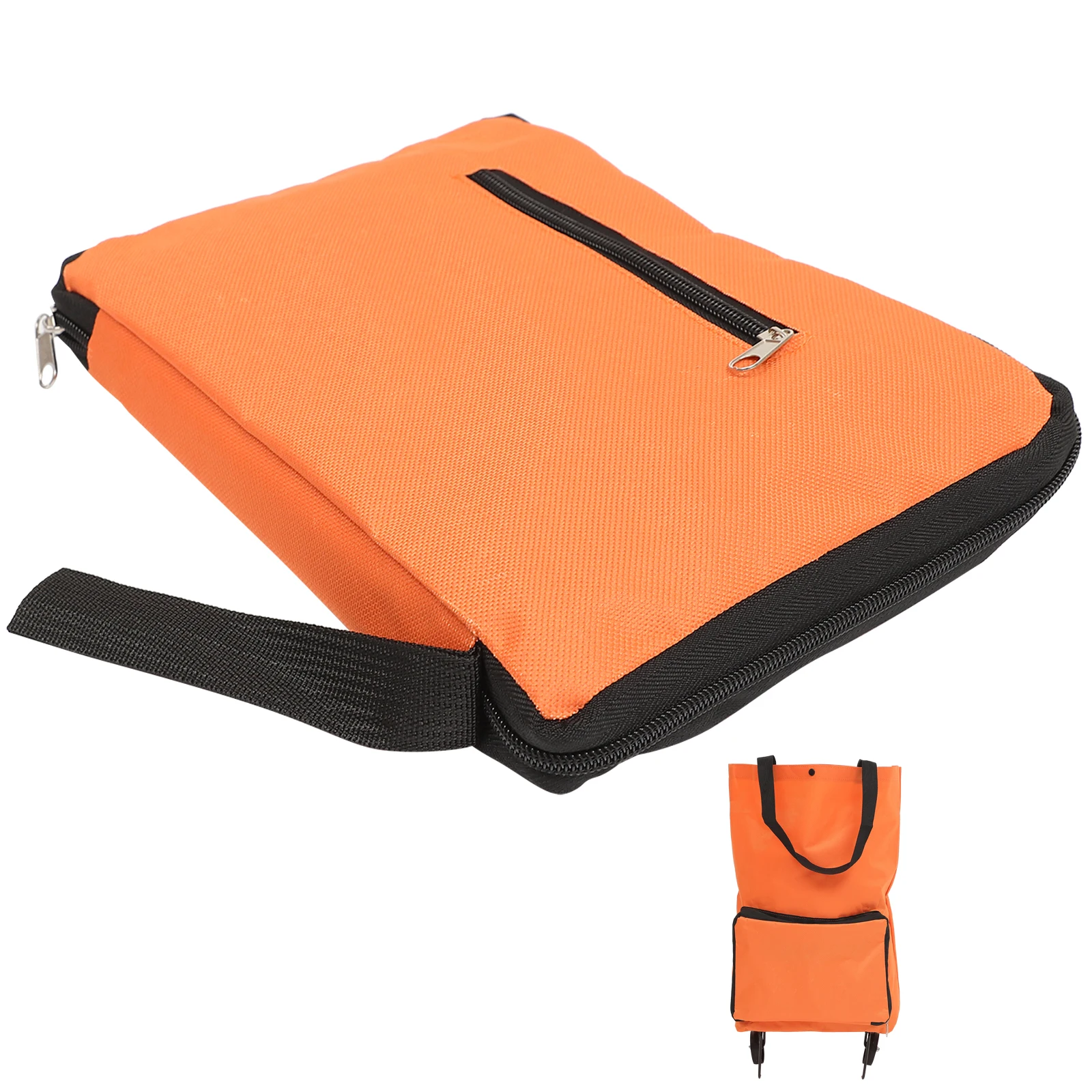 

Wheel Fold The Shopping Cart Bags with Wheels Collapsible Foldable Grocery Trolley Folding Orange Trolly