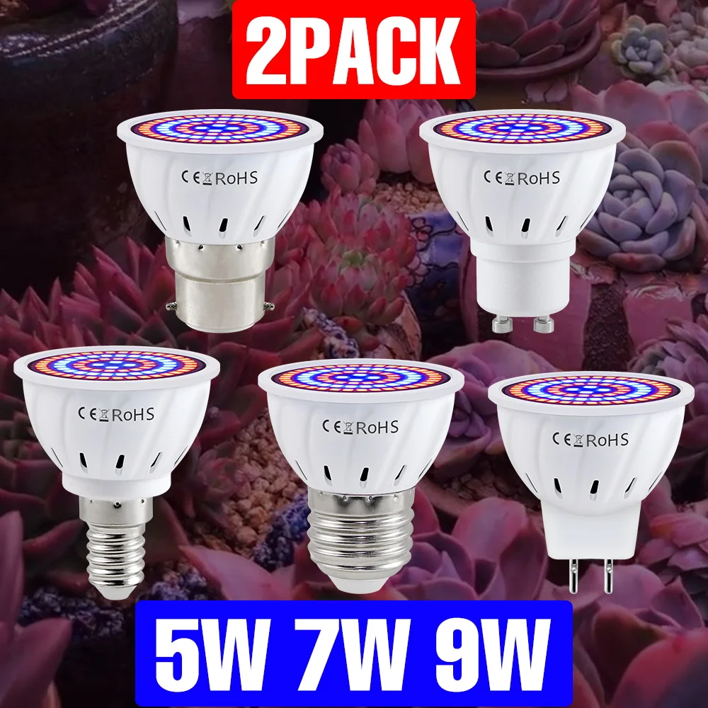 9W LED Plant Fill LED Full Spectrum E27/E26 Indoor Potted Grow Light Greenhouse Tent Hydroponic Seeding Cultivation Lighting