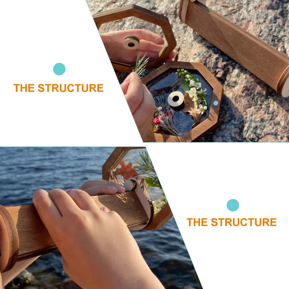 Diy Kaleidoskop Kit für Kinder Holz rotierende pädagogische nachfüllbare wissenschaftliche Lernwerkzeug Kinder Kaleidoskop