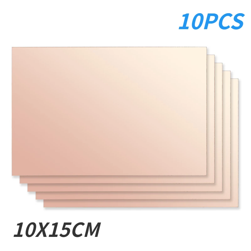 10PCS 10X15CM  FR4 Copper Clad Plate Single Sided PCB Prototype Board Fiberglass Board  DIY Printed Circuit Board