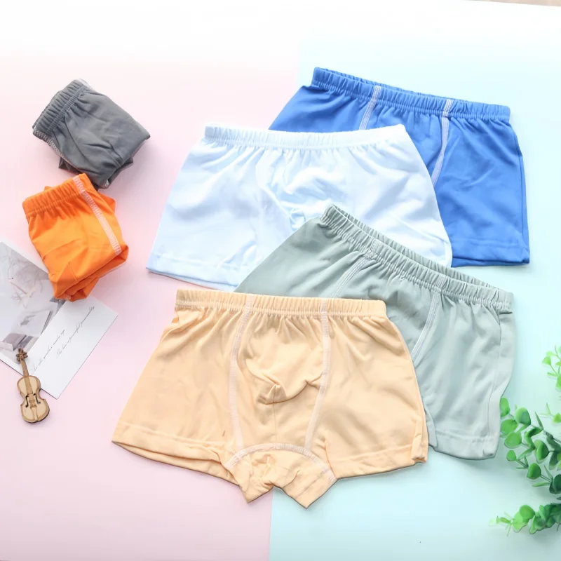 

3pc Boys Boxer Solid Underwear Baby Panties Briefs Kids Panties for Children 2-10Years