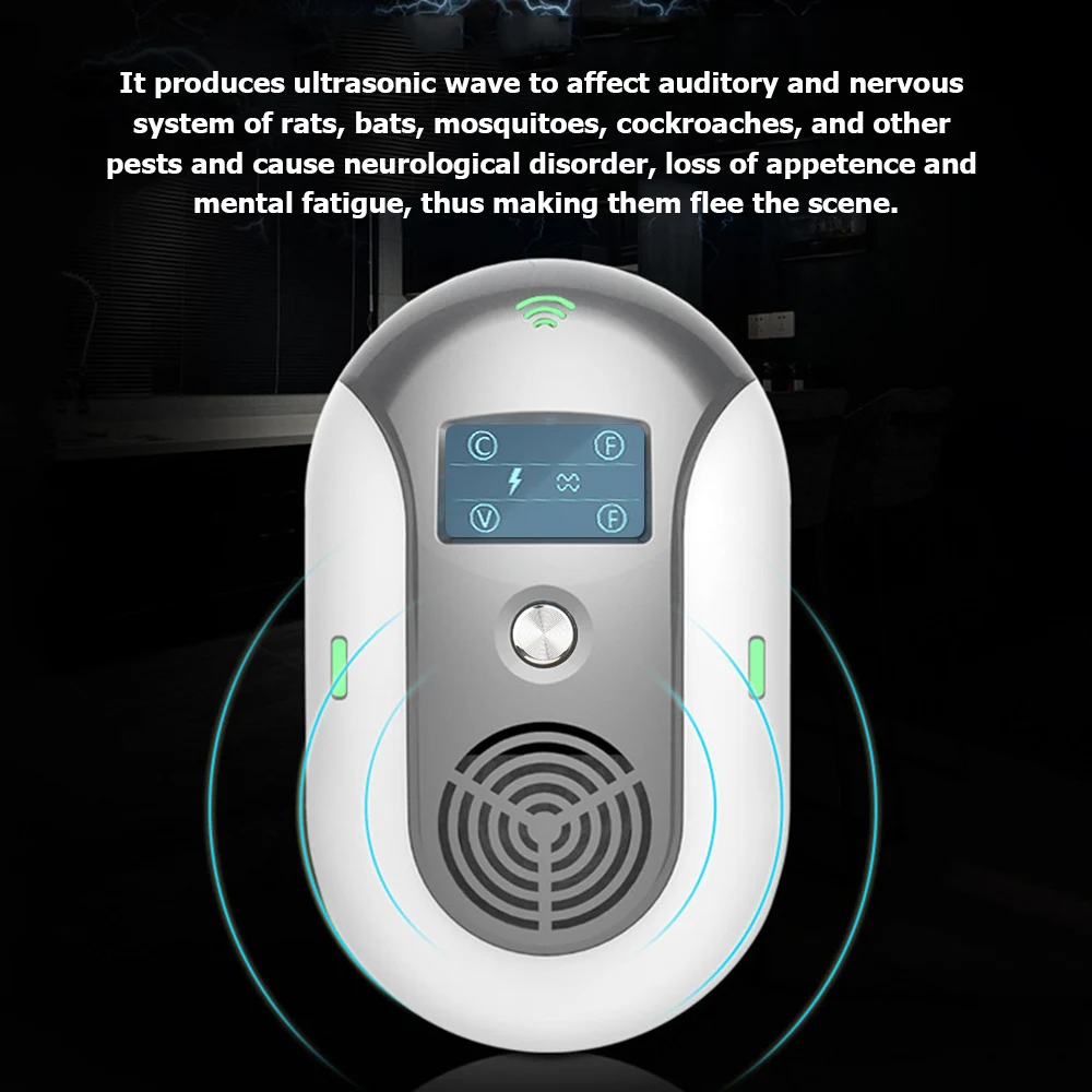 Plug-in Ultrasonic Pest Repellent Portable Electric Mosquito Rat Repeller with Constant Or  Frequency Flashing Light