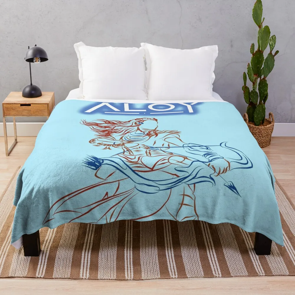 

A neon Aloy looking towards the horizon Throw Blanket Decorative Sofa Beautifuls Kid'S Blankets