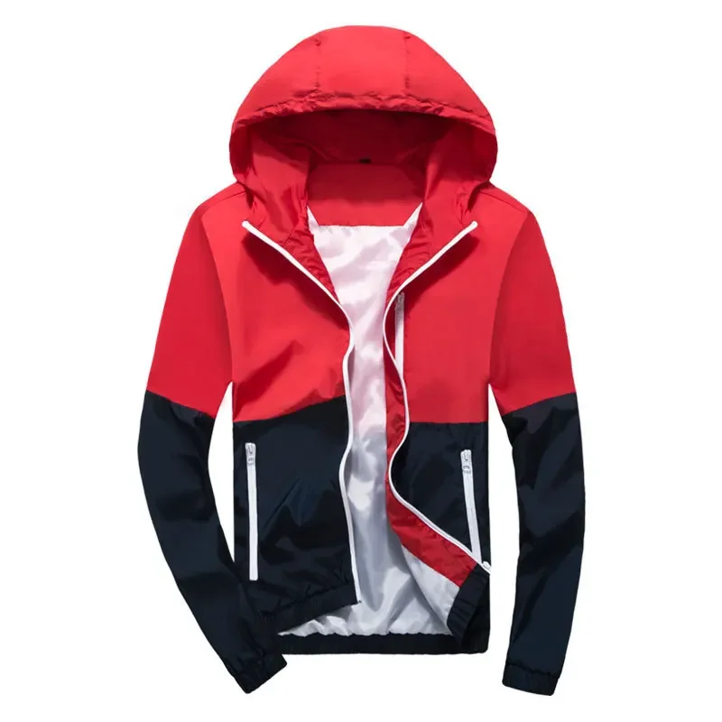 Men's Casual Hooded Jacket 2025 Spring Autumn High Quality Fashion Windbreaker Zipper Outwear Thin