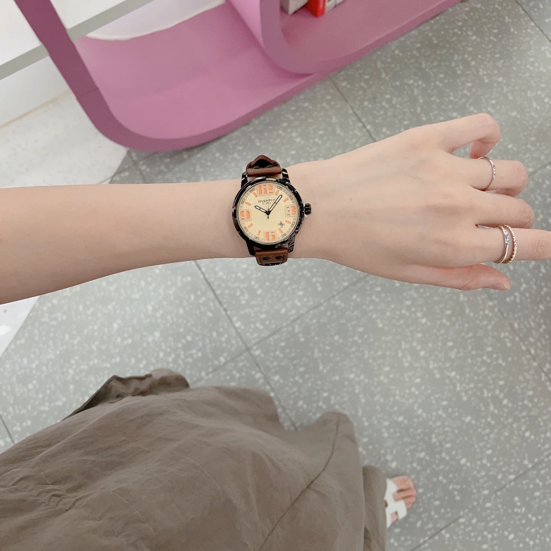 American Style Couple's Watch College Style High Grade Leather Quartz Women's Watch Casual Fashion Student's Daily Watch