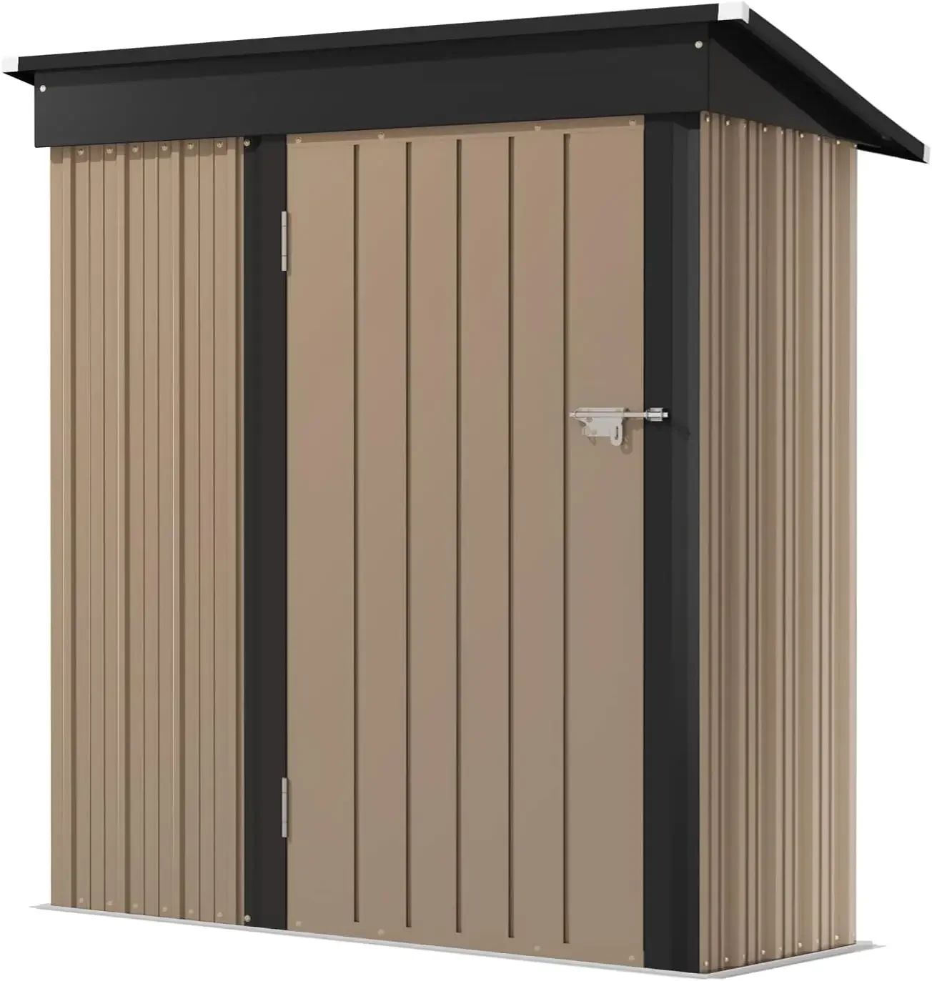 Outdoor Storage Shed 5 x 3 FT Lockable Metal Garden Shed Steel Anti-Corrosion Storage House with Single Lockable Door for