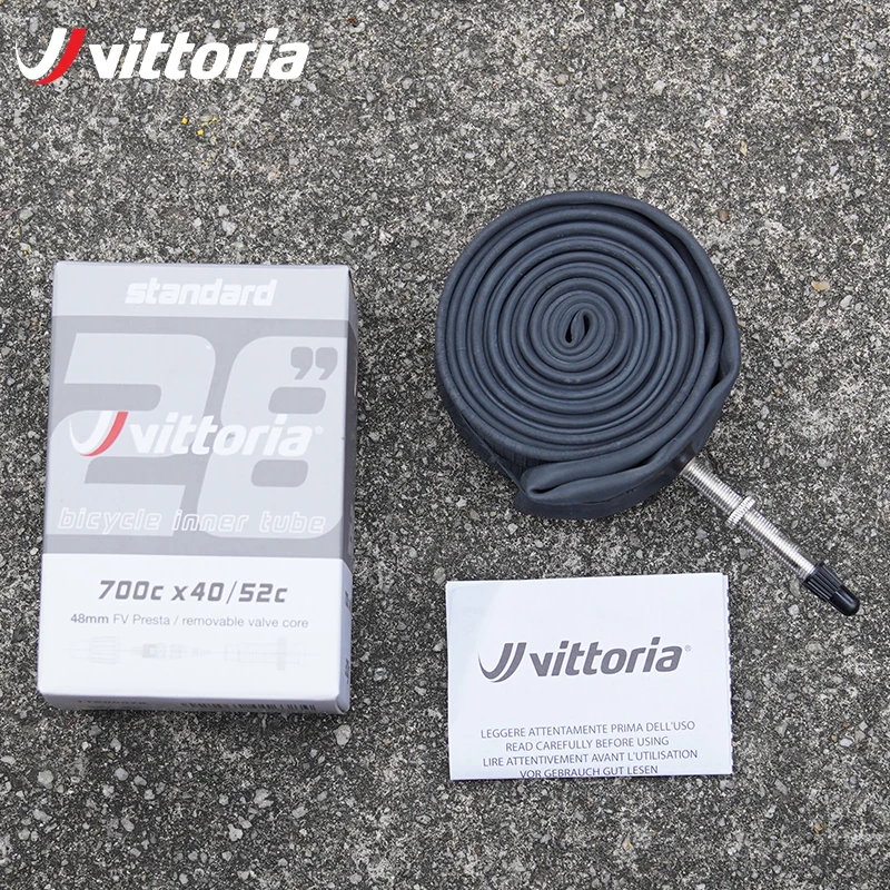 

1 шт., велосипедная камера Vittoria 700x28/42c 700x40/52c FV48 мм Presta, бутилкаучуковая внутренняя шина для шоссейного велосипеда со съемным сердечником клапана