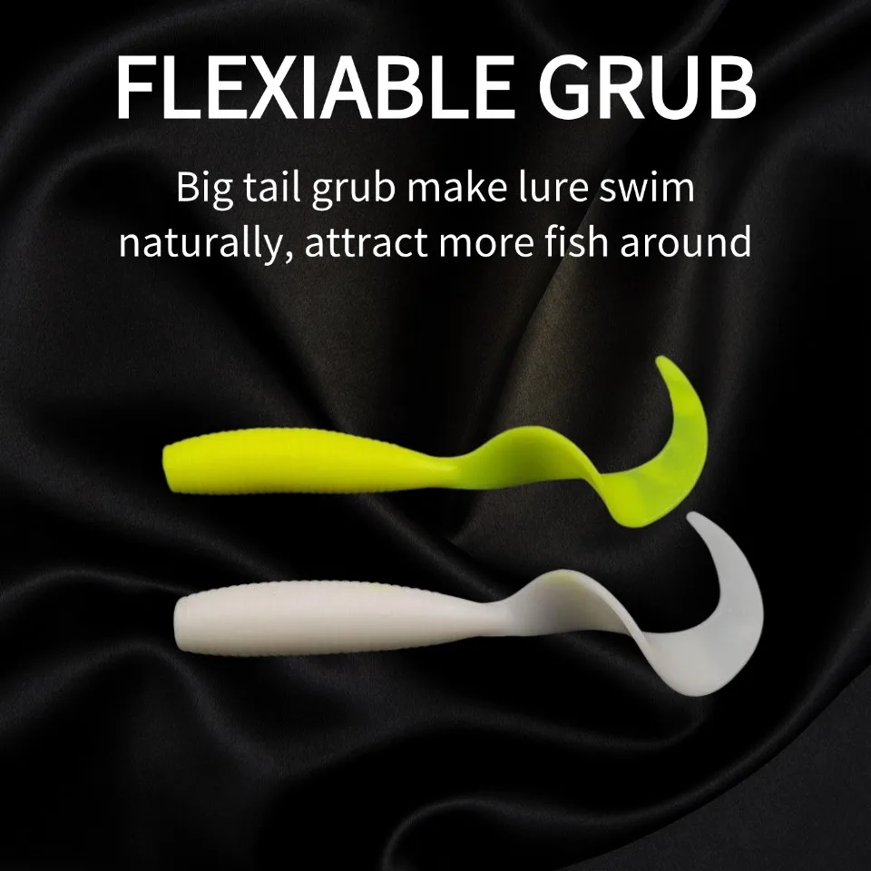 MUKUN-NEW 2024 Kleine Grub Köder 30 stücke 28mm 35mm 50mm Silikon Einzigen Schwanz Pesca Künstliche angeln Lockt Weichen Köder – Detail 9