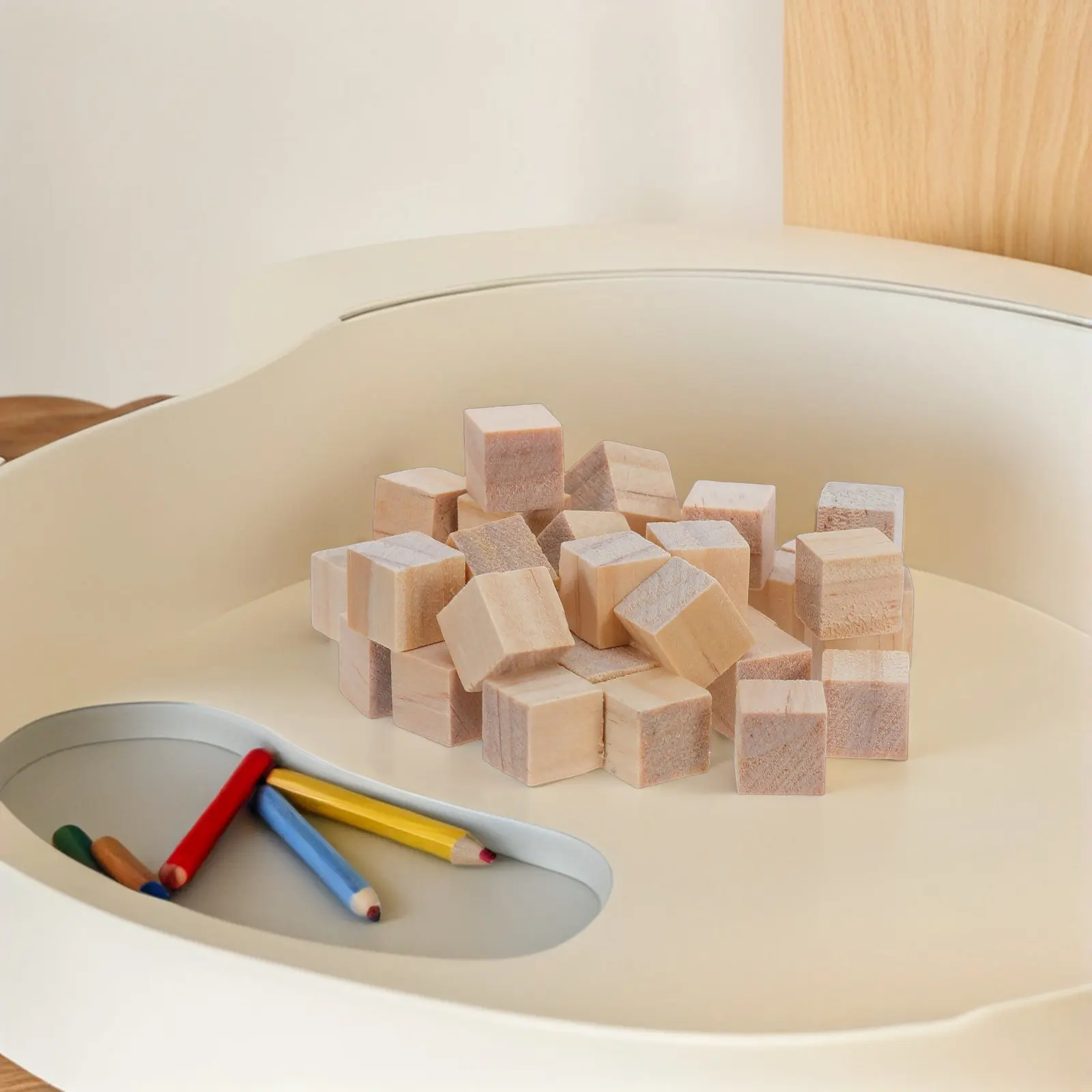 240 Pezzi Blocchi di Legno Grezzo, Cubi di Pino Naturale Non Trattati, Piccoli Blocchi Quadrati per Fai-da-Te, Intaglio, Pittura, Impilamento, Educazione Prescolare