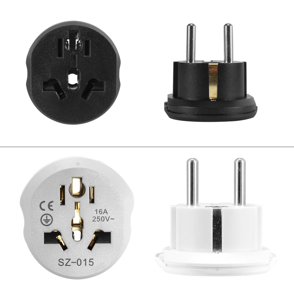 Adaptador de enchufe europeo Reino Unido AU EE. UU. a UE KR convertidor de enchufe de viaje británico americano a Euro europeo Corea Francia adaptador de corriente Universal