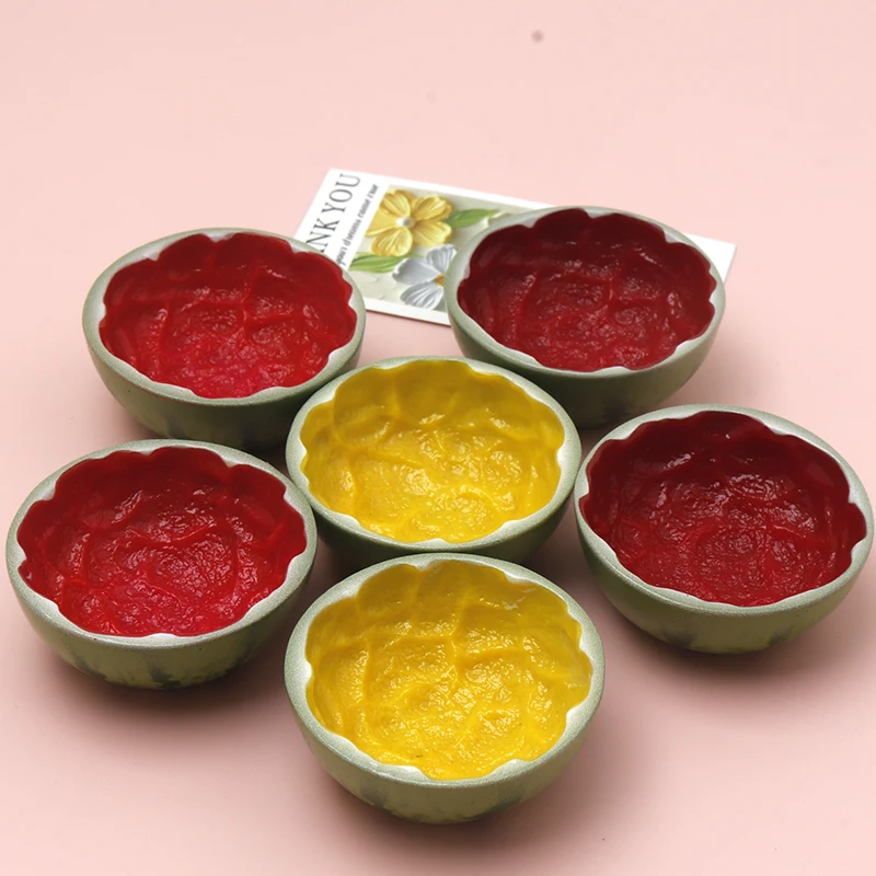 6/60pcs Watermelon Rind Fruit Bowl Miniature Scene Decoration Keychain Pendant DIY Accessory Dollhouse Refrigerator Decor