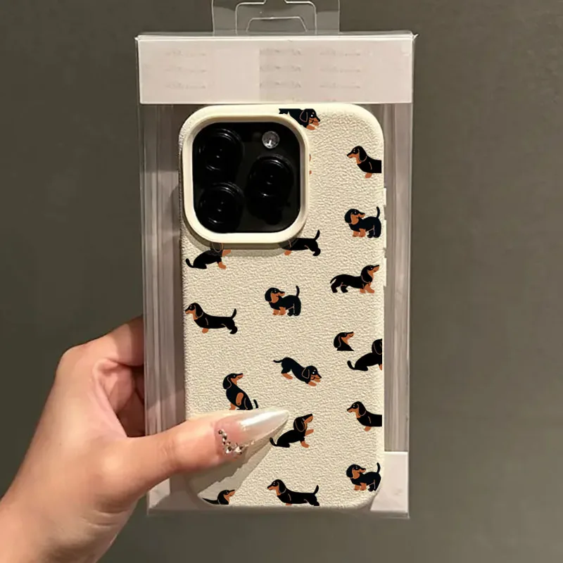 Creative Minimalist Dachshund White TPU Matte Case For iPhone 17 Air 18 16 15 14 13 12 11 Pro Max 17Pro X XS XR 16E Cover Funda