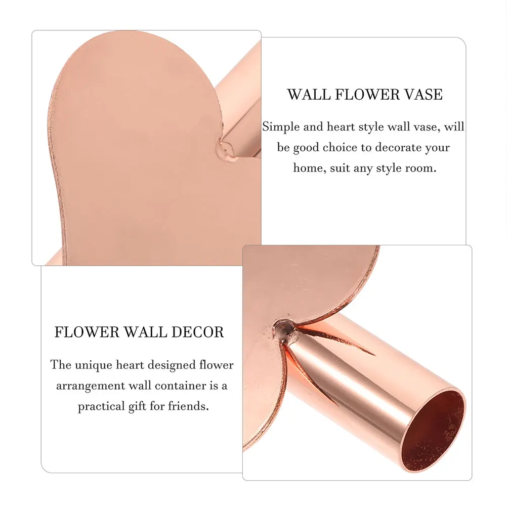 

2Pcs Classic Heart Shaped Wall Mounted Vase Practical Iron Flower Pot for Decor Wall Vases for Decor Flower Vase