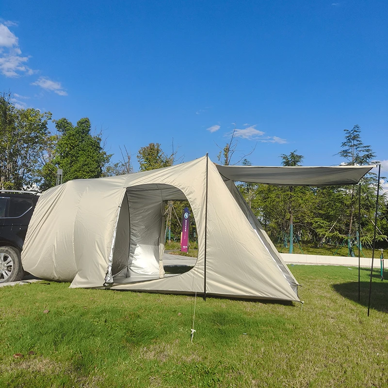 

SUV Car Tent with Big Awning, Rear Tent Camping Has Multi-Use Tarp, Roomy Family Camping Tent with Floor, Car Side Tent