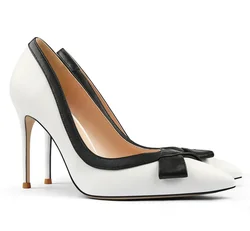 【Measure Your Feet Length Before Order】Temperament Luxry Designer Women Bowknot Pumps Stiletto High Heel Dress Shoes 109-CHC-33