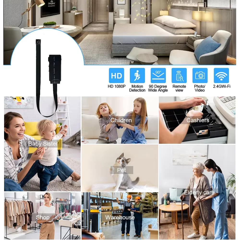 4K HD Mini WiFi DIY Camera Module 1080P Wireless Small Camcorder Video Recorder Mobile Remote View Monitoring Cam for Smart Home