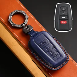 For Toyota CHR Camry Prius Land Cruiser Prado Furniture Corolla Yaris RAV4 Highlander Leather Car Key Fob Case Cover Accessories