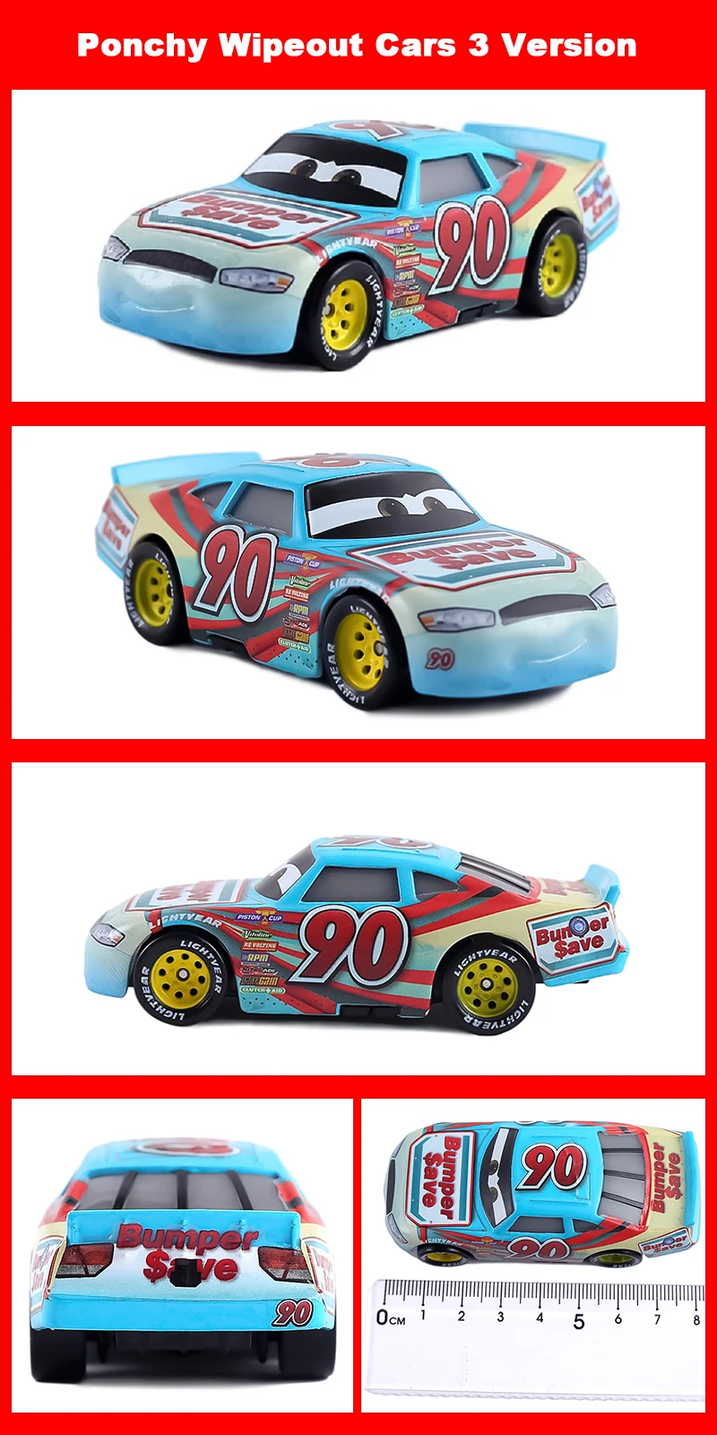 Original Pixar Cars Lightning McQueen Nr.: 24,36,39,54,76,90 Rennspielzeug 1:55 Metall-Druckguss-Legierungsautos Spielzeug für Kinder – Detail 16