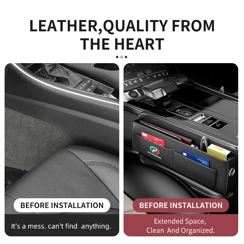 Multi-functional Car Seat Leather Storage Box Organiser Accessory For Perodua Axia Bezza Myvi Alza Ativa Aruz 2