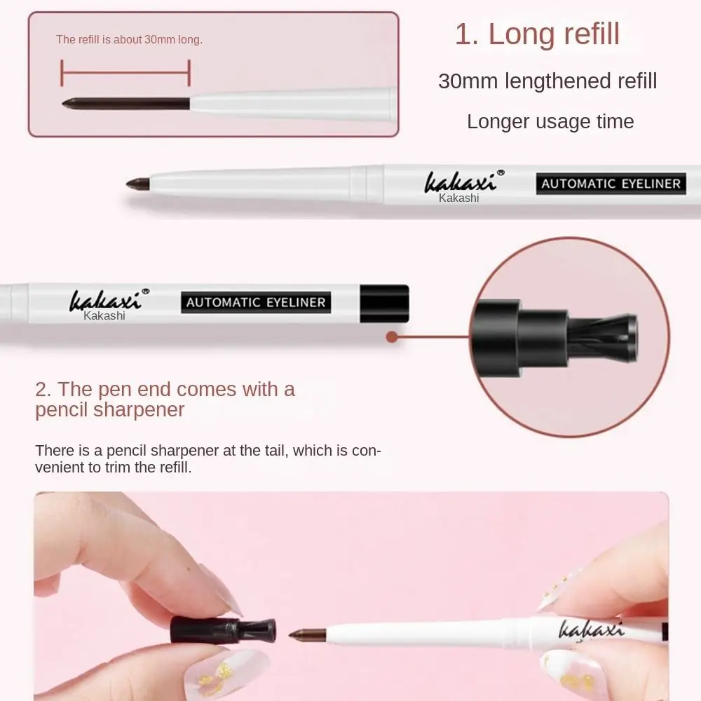 Matte Kosmetik koreanische nicht wisch bare wasserdichte natürliche Eyeliner Gel Bleistift liegend Seidenraupen stift Eyeliner Gel Stift mit Anspitzer